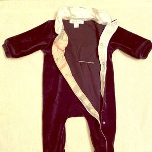 Burberry black velvet onesie